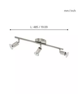 Barra led a soffitto da interno eglo 'buzz led' grigio 3 luci 3000k