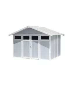 Casetta da giardino in pvc grosfillex 'utility 7' grigio-azzurro e bianco 370x298x250 cm - cod. 22807137