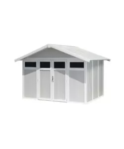Casetta da giardino in pvc grosfillex 'utility 7' grigio-verde e bianco 370x298x250 cm - cod. 22807138