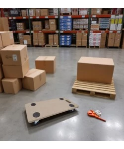Carrello da esterno in mdf piatto con ruote pivotanti con portata 150 kg
