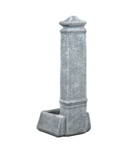 Fontana da giardino vedovella kam "isernia"  in cemento anticato grigio, 29,8x26x79 cm