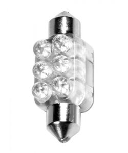 LAMPADA SILURO 6 LED 12V - 13X35 MM - SV8,5-8 - 1 PZ  - D/BLISTER - BLU  58427