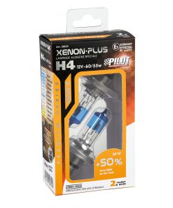 LAMPADA ALOGENA 12V XENON PLUS +50% LUCE - H4 - 60/55W - P43T - 2 PZ  - SCATOLA  58622