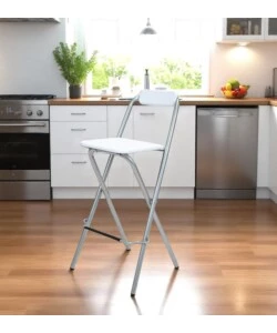 Sgabello pieghevole bellahome bianco 48,5x48x97 cm