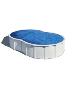 Piscina fuori terra a forma di otto gre 'varadero' in acciaio colore bianco 640x390x120 - cod. kitprov6270