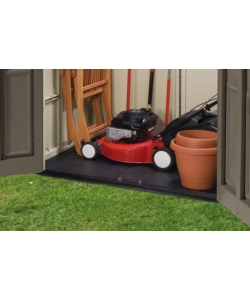 Casetta da giardino keter "factor 6x6" in resina colore beige con porta battente doppia 178x195,5x208 cm