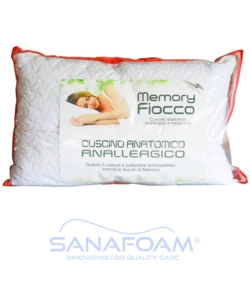 Guanciale anatomico in memory foam bianco 72x42 cm