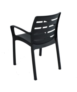 Sedia da esterno con braccioli "borneo" in polipropilene antracite 60,5x54x82 cm