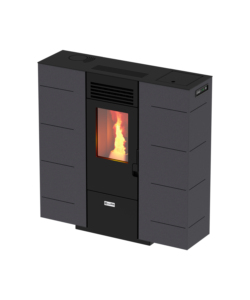 STUFA A PELLET CANALIZZATA SALVASPAZIO SLIM 10C GRIGIO PUNTINATO 9,01 KW  - CANADIAN STOVE