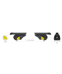 Coppia barre portatutto in acciaio rail top - l - 127 cm  n15031