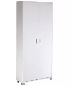 Armadio scarpiera bianco fiammato con 2 ante, 83x190x29 cm