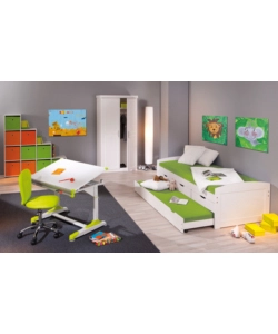 Armadio 2 ante in pino massello bianco, 95x55x190 cm