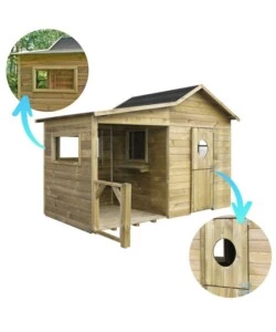 Casetta da giardino per bambini in legno domus "ela" 240x125x173 cm