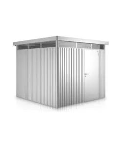 Casetta da giardino biohort 'highline h2' in acciaio zincato colore argento metallizzato con porta battente semplice 275x195x222 cm - cod. 83030