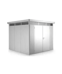 Casetta da giardino biohort 'highline h2' in acciaio zincato colore argento metallizzato con porta battente doppio 275x195x222 cm - cod. 83039