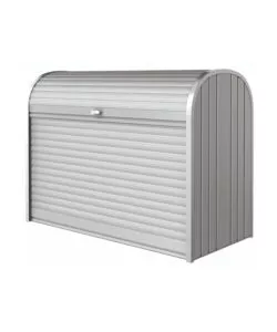 Baule da esterno a serrande impermeabile biohort 'storemax 160' in acciaio zincato argento metallizzato 1200 lt 163x78x120 cm - cod. 72010