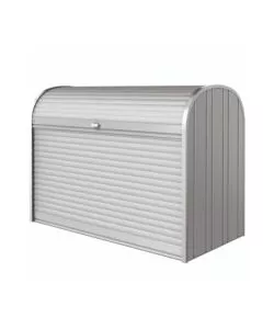 Baule da esterno a serrande impermeabile biohort 'storemax 190' in acciaio zincato argento metallizzato 2080 lt 190x97x136 cm - cod. 72020