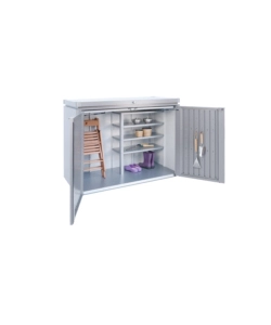 Copribidone o portattrezzi biohort "highboard 160" in acciaio zincato grigio quarzo metallizzato - cod. 70015