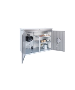 COPRIBIDONE O PORTATTREZZI BIOHORT "HIGHBOARD 160" IN ACCIAIO ZINCATO GRIGIO QUARZO METALLIZZATO - COD. 70015