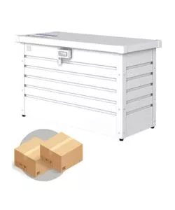 Baule postale per pacchi impermeabile biohort 'paket-box 100' in acciaio zincato bianco 195 lt 101x46x61 cm - cod. 61910