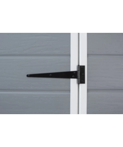 Casetta da giardino keter "manor 6x8" in resina colore grigio con porta battente doppia 185,8x236,8x227 cm