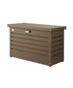 Baule da esterno impermeabile biohort '100' in acciaio zincato bronzo metallizzato 195 lt 101x46x61 cm - cod. 62010