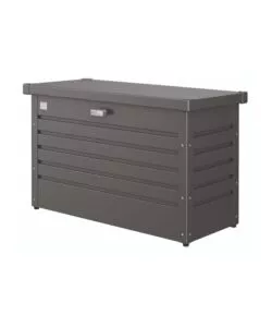 Baule da esterno impermeabile biohort '100' in acciaio zincato grigio scuro metallizzato 195 lt 101x46x61 cm - cod. 65010