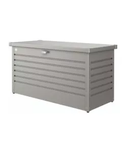Baule da esterno impermeabile biohort '130' in acciaio zincato grigio quarzo metallizzato 460 lt 134x62x71 cm - cod. 68040