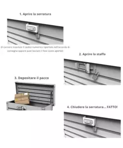 Baule postale per pacchi impermeabile biohort "paket-box 100" in acciaio zincato argento metallizzato 195 lt 101x46x61 cm - cod. 64910