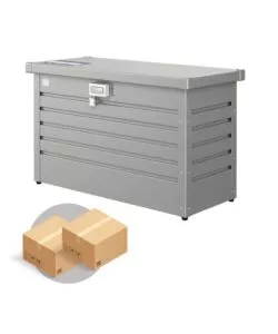 Baule postale per pacchi impermeabile biohort 'paket-box 100' in acciaio zincato grigio quarzo metallizzato 195 lt 101x46x61 cm - cod. 68910