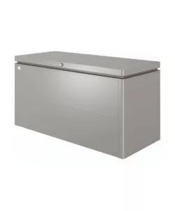 Baule da esterno impermeabile biohort 'loungebox 160' in acciaio zincato grigio quarzo metallizzato 850 lt 160x70x83,5 cm - cod. 68065