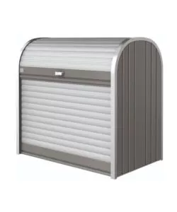 Baule da esterno a serrande impermeabile biohort 'storemax 120' in acciaio zincato grigio quarzo metallizzato 740 lt 117x73x109 cm - cod. 70060