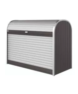 Baule da esterno a serrande impermeabile biohort 'storemax 160' in acciaio zincato grigio scuro metallizzato 1200 lt 163x78x120 cm - cod. 73010