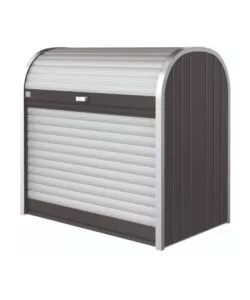 Baule da esterno a serrande impermeabile biohort 'storemax 120' in acciaio zincato grigio scuro metallizzato 740 lt 117x73x109 cm - cod. 73060