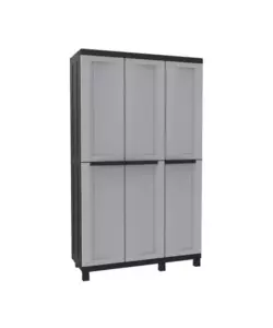 Armadio alto terry 'twist black 102a' in resina grigio e nero 102x39x170 cm