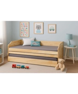 Letto singolo 3 in 1 in pino massello 90x200 cm