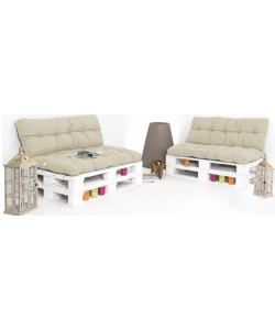 Cuscino schienale eurogarden per divano pallet in tessuto beige 120x40x10 cm