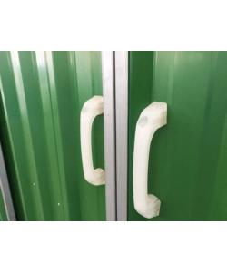 Casetta da esterno in lamiera zincata domus "s" verde con porte scorrevoli 187x131x194 cm