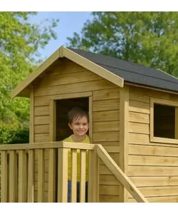 Casetta da giardino per bambini in legno domus "hubert" con scivolo e sabbiera 226,5x176x272 cm