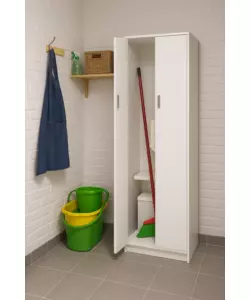 Armadio portascope bianco fiammato 62x34x183 cm
