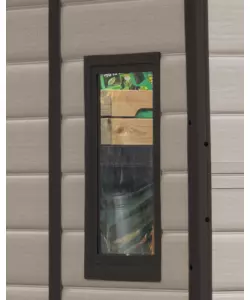 Casetta da giardino keter "manor 6x5" in resina colore beige con porta battente doppia 185x152x226 cm