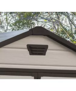 Casetta da giardino keter "manor 6x5" in resina colore beige con porta battente doppia 185x152x226 cm