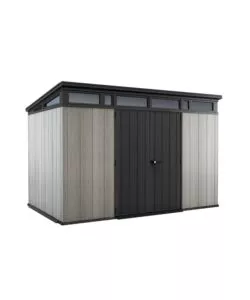Casetta da giardino keter 'artisan 11x7' in duotech colore grigio con porta battente doppia 342x218x226 cm