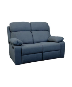 Divano 2 posti bellahome "annika" con recliner manuale in tessuto blu, 145x93x101 cm