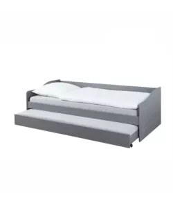 Letto singolo grigio e letto estraibile con funzione divano, 97x208x62 cm