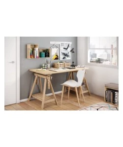 Cavalletto decorativo regolabile in legno di pino 70x70x45 cm