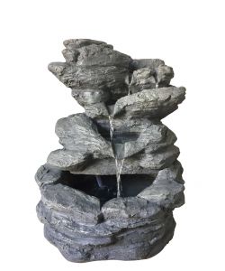 FONTANA 'ROCKERY' CON RICIRCOLO D'ACQUA - LxPxH: 56x49,5x70 CM.