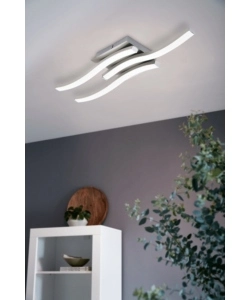 Plafoniera led da interno eglo "cabezas" grigio 3 luci 4000k