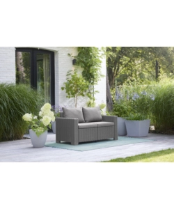 Set da giardino keter "california lounge" in polipropilene cappuccino 4 sedute e tavolino