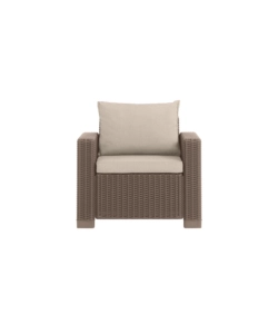 Set da giardino keter "california lounge" in polipropilene cappuccino 4 sedute e tavolino